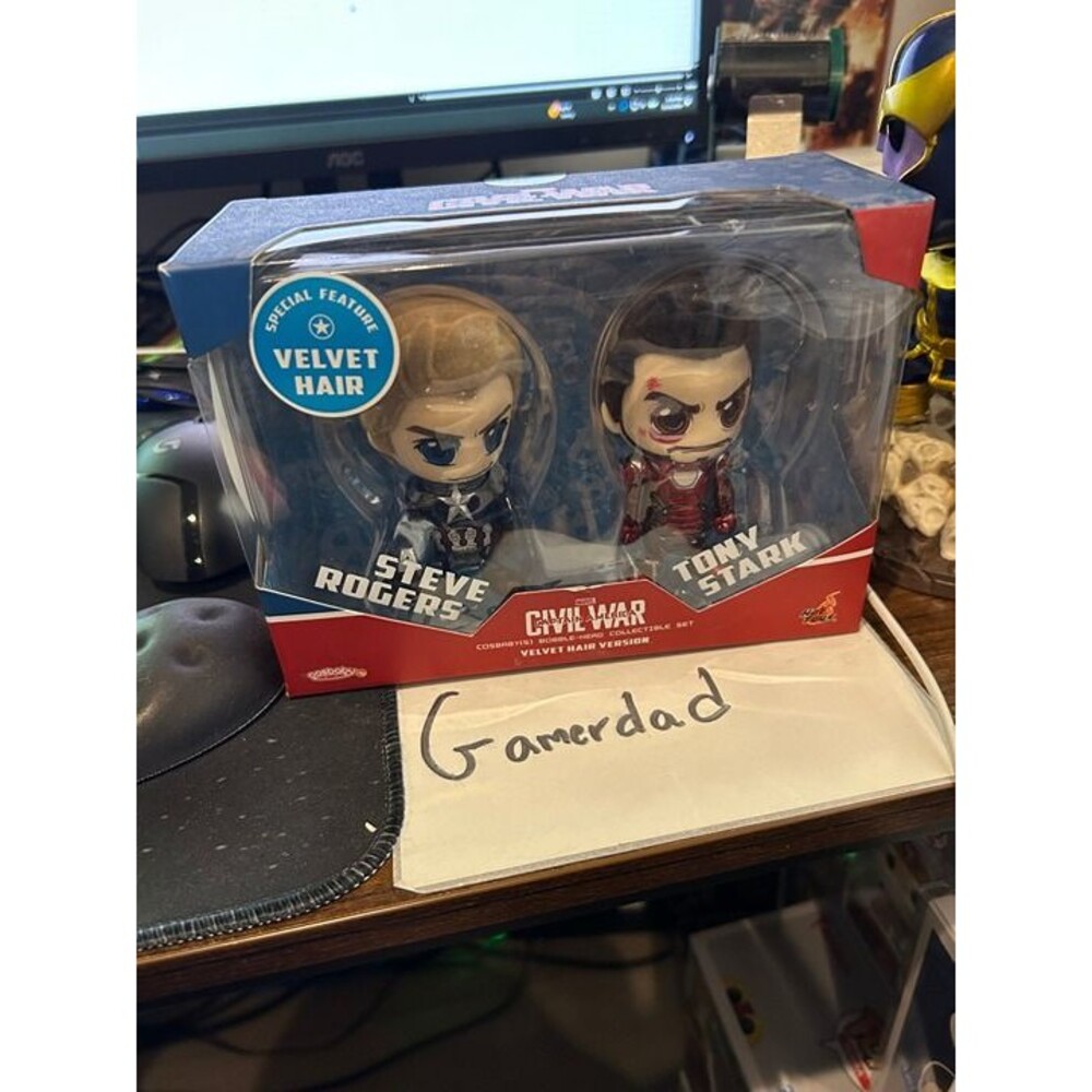 Hot Toys Cosbaby COS8273 Marvel Civil War Steve Rogers & Tony Stark Velvet Hair